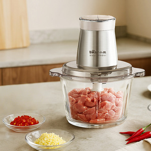 Hachoir à viande Bear 1L en acier inoxydable, robot culinaire électrique domestique pour viande hachée et garniture de raviolis - Product Image 1