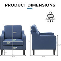 Style nordique canapé simple couleur unie petite unité canapé fauteuils tissu bleu marine meubles de salon