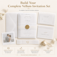 Sobre de Papel Translúcido con Estampado en Caliente Brillante y Borde Decorativo para Invitaciones de Boda, Experiencia de Desempaquetado Inigualable