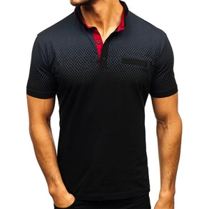 Chemises polo pour hommes à imprimé floral personnalisé, sans col, surdimensionnées, 100% coton, chemise de golf avec logo, manches courtes - Saison estivale, vente en gros - Product Image 2