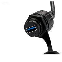 Adaptateur de données, coupleur double tête, USB2.0, USB3.0, prises femelles, montage sur panneau, connecteur USB, capuchon anti-poussière, contact en cuivre, IP67