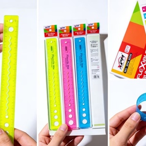 Regla Flexible de Plástico de 30 cm Personalizada de Fábrica, Regla Recta para la Escuela, Colores Surtidos, para Dibujo Escolar, Material de Papelería para Estudiantes - Product Image 4