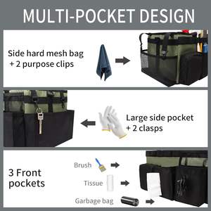 Échantillon gratuit de produit de nettoyage, organisateur roulant avec poignées, 10 à 14 poches et capacité de 150 lb pour l'entretien ménager et le lavage de voiture - Product Image 4