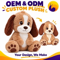 Peluches personnalisées mignonnes et moelleuses sans MOQ, animaux en peluche personnalisés, chien en peluche super doux, mascotte de ferme pour enfants, cadeau de Noël