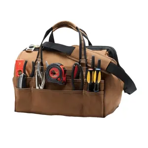 批发促销16英寸手提袋工具收纳袋大容量重型工具收纳袋耐用电工工具袋
