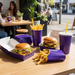 Boîte à nourriture en papier personnalisée imprimée pour poulet frit, pizza, hamburger, sandwich, salade avec logo personnalisé - Product Image 2