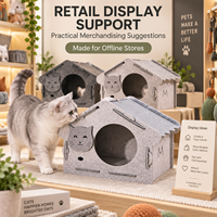 Maison pour chat en feutre moderne personnalisée, lit-caverne d'intérieur pour animaux de compagnie avec entrée en forme de visage de chat, vente en gros OEM ODM