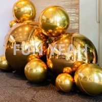 Ventes chaudes, ballon gonflable réfléchissant en PVC doré coloré pas cher, boule de Noël gonflable, boule miroir gonflable, ballon miroir sphérique