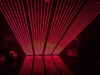 Barre de lumière à faisceau laser rouge simple 8 points DMX512 IP33 Ra80 en aluminium pour éclairage de scène de parc à thème