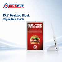 Kiosque de bureau KINGONE 15,6 pouces, écran tactile capacitif Android 11, signalisation numérique pour la commande en restaurant