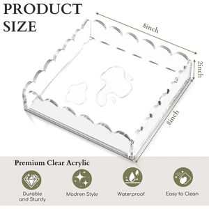 ถาดอะคริลิคใสลายหยักขอบกระดาษสร้างสรรค์ที่จัดระเบียบผ้าเช็ดตัวเดสก์ท็อปแสตมป์ดอกไม้แห้งกรอบรูปแม่เหล็ก - Product Image 2