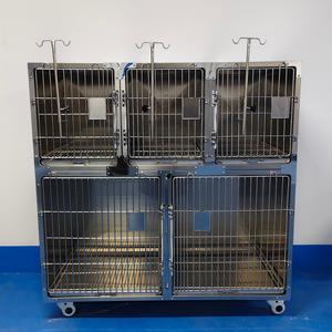 Gabbia <span class=keywords><strong>per</strong></span> Animali Domestici in Acciaio Inox 304 di Grandi Dimensioni, Gabbia Veterinaria a Doppio Piano con 5 Porte e Ruote Spostabili - Product Image 4