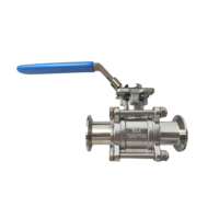 Vanne à boisseau sphérique sanitaire 3 pièces à plateforme haute en acier inoxydable 304/316L, personnalisée, à raccord Tri-Clamp, pour l'eau, OEM, directement de l'usine Rejia