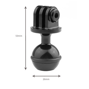 Adaptateur de tête sphérique en aluminium Feichao CNC 1 pouce, support étanche pour caméras d'action <span class=keywords><strong>GoPro</strong></span> Hero Mini, <span class=keywords><strong>poignée</strong></span> de trépied pour la natation et la <span class=keywords><strong>plongée</strong></span> - Product Image 3