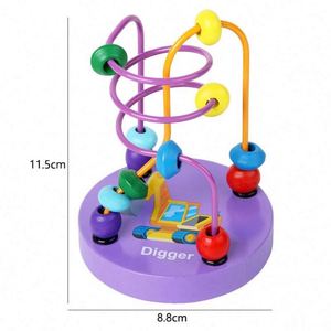 Kids Birthday <b>Gift</b> Montessori Wooden Colorful Roller coaster Circle Toys Bead Maze Toy for Toddlers Unisex - Product Image 6