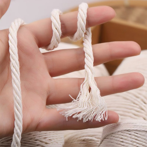 100% Tự Nhiên Trắng Bông Sợi Dây Thừng 3-Sợi Xoắn Sợi Mềm Cho Tự Làm Bện - Product Image 6