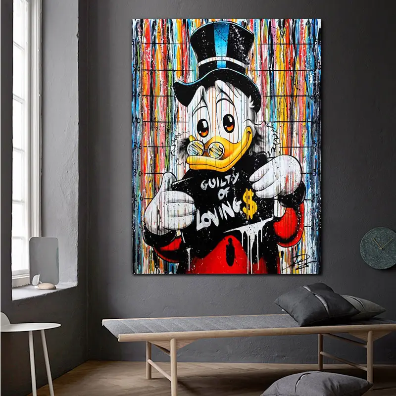 Moderne Graffiti Street Art Cartoon Posters En Prints Canvas Schilderij Muurfoto 'S Groothandel Gepersonaliseerde Moderne Canvas Prints