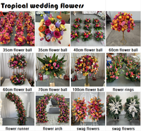 IFG vente en gros Tropical 60 cm Fuchsia rose vif Orange jaune mélangé rose soie moderne boule de fleur artificielle pour Table mariage