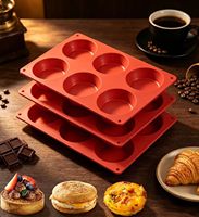 Moules à œufs ronds en silicone réutilisables, antiadhésifs, compatibles lave-vaisselle et four, pour muffins anglais et sandwichs