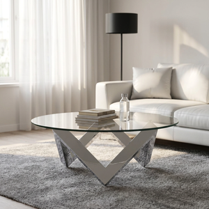 Table basse en métal au design unique AK Brass avec plateau en verre, table basse de qualité supérieure pour la décoration intérieure / pièce maîtresse de restaurant - Product Image 2