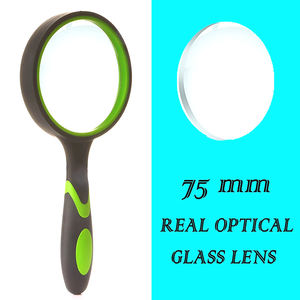 ऑप्टिकल सफेद ग्लास लेंस रबर हैंडल ड्रॉप-प्रूफ बुजुर्ग मैग्नीफायर पोर्टेबल प्लास्टिक हैंडहेल्ड 10x आवर्धक ग्लास पढ़ने - Product Image 6