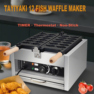 12 Plakjes Taiyaki Visvormige Wafel <span class=keywords><strong>Cake</strong></span> Machine Anti-Aanbak Japanse Pannenkoek Dubbele <span class=keywords><strong>Pan</strong></span> Brood Dessert <span class=keywords><strong>Maker</strong></span> Voor Thuis Commercieel - Product Image 6