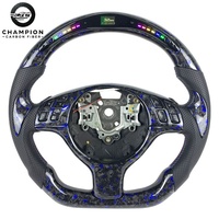 Volant en Fibre de Carbone Forgé avec LED pour Intérieur de Voiture BMW E46 E36 E39 M3 E53 330CI 325I 1999 2000 2001 2002 2003 2005 2006
