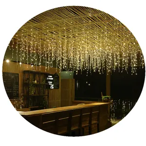 Outdoor Led Icicle Lights Rain Drop Waterpoof Christmas Lights for Wedding Decoration PVC Light Strings 70 -30 - 50 10M/ OEM 700