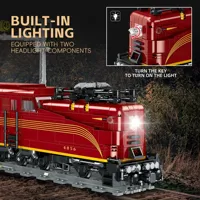 Jie Star JJ9250 Nuevo Tren Clásico Rojo Retro, Locomotora Eléctrica, Bloques de Construcción, Juguetes para Adultos, Regalos, Sets de Bloques de Construcción