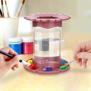 Limpiador de pinceles de pintura, taza de enjuague, soporte de silicona y vasos de pintura, herramienta de lavado de pinceles de arte desmontable redonda <span class=keywords><strong>para</strong></span> acrílico - Product Image 3
