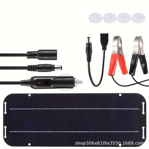 Panneau solaire 6W 5V en silicium monocristallin 12-24V IP65, accessoires de chargeur de batterie de voiture pour l'extérieur - Product Image 2
