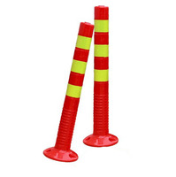 Poteau de Sécurité Routière Flexible de 75 cm de Haut, Poteau de Signalisation en PU, Bollards de Circulation