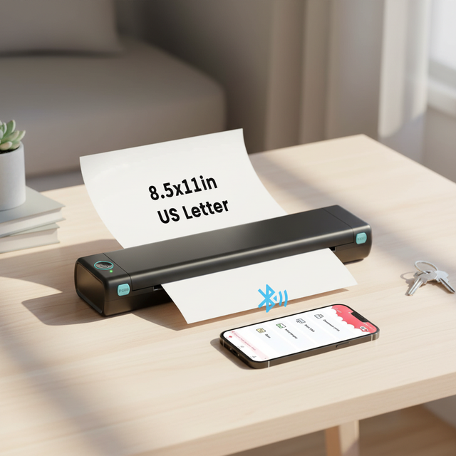203DPI Inkless Portable A4 Printer Handheld Office A4/Letter Size Thermal Tattoo Printer for Document,Photo, PDF, Text,Travel
