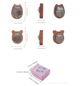 Mini Kalimba de Madera con Forma de Corazón y Gota de Agua, Llavero con Teclas Mbira, Piano de Pulgar, Kalimba de 8 Teclas, Instrumento Musical Colgante - Product Image 4