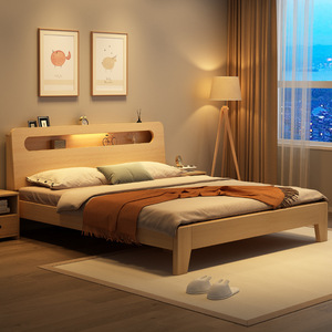 <span class=keywords><strong>Lit</strong></span> mural en bois de pin nordique 1,8 m, <span class=keywords><strong>lit</strong></span> plateforme moderne taille King, mobilier de chambre à coucher de style japonais - Product Image 5