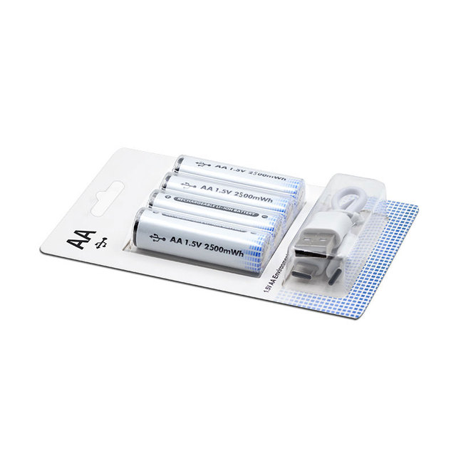 New Arrivals 2500mwh 1.5volt Lithium Aa Usb Rechargeable Batteries Cell for Consumer Electronics Toys