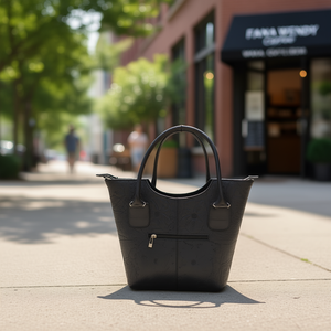 Sac fourre-tout en cuir de vachette ciselé Fana, grande fermeture éclair, poignée longue, sac de style de vie pour adulte - Product Image 2