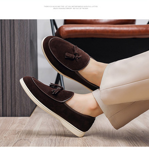 Mocassins en cuir artificiel pour hommes, chaussures <span class=keywords><strong>bateau</strong></span> fantaisie, mocassins décontractés pour hommes - Product Image 5