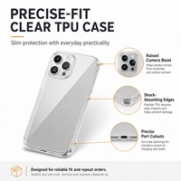 Kompatibel untuk 18 17 16 15 Pro Max Casing Ponsel TPU Lembut Slim Fit Tahan Guncangan Pelindung dengan Potongan Presisi