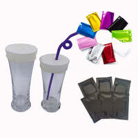 Échantillon gratuit couvercle supérieur bouchon protecteur de boisson en latex couvre ma tasse préservatif en latex pour boissons avec trou de paille