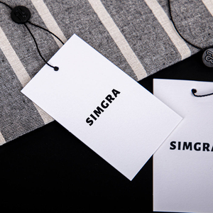 Étiquettes volantes en papier de coton personnalisées, étiquette pivotante noire estampée à chaud avec logo et <span class=keywords><strong>ficelle</strong></span> d'étanchéité pour accessoires de jeans, papier épais - Product Image 2