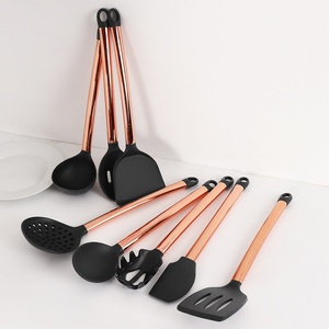 13 Pieces Silicone Cooking Utensils Set Kitchen Tools Stainless Steel Spatula Set with Rose Gold <b>Handle</b> - Product Image 3