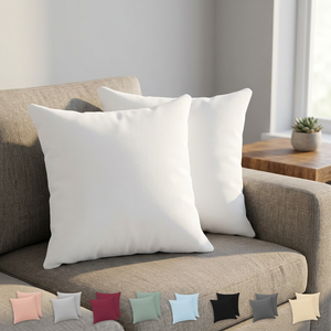 Solid <b>Color</b> Square Cushion Cover 100% Cotton Washable <b>Envelope</b> Closure Home Decor Pillow Case Plain Style Hypoallergenic Knitted - Product Image 1