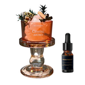 Tempat lilin aromaterapi kaca ramah lingkungan kustom, ornamen dekoratif gaya rakyat antik Roman Natal - Product Image 5