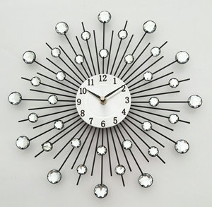 Horloge <span class=keywords><strong>murale</strong></span> moderne en acrylique or <span class=keywords><strong>rose</strong></span> avec motif de paon en métal, avec décoration étoilée pour la maison - Product Image 3