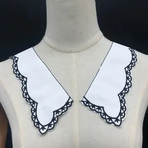 Factory Supplier Black Collar Lace Embroidered Fabric Embroidered Hanfu Accessories False Collar