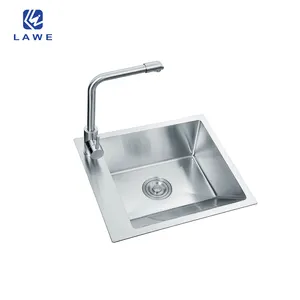 Moderne Edelstahl 304 Küche Single Bowl Waschbecken mit Abtropffläche für Schrank Smart Handmade Sink