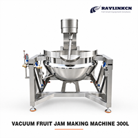Légumerie Cuiseur Mélangeur Industriel 300L Inox Alimentaire Pompe à Vide sur Demande Lame PTFE pour Confiture Caramélisation
