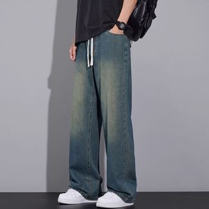 <span class=keywords><strong>Pantalon</strong></span> en jean <span class=keywords><strong>bleu</strong></span> clair pour homme, style américain, coupe <span class=keywords><strong>ample</strong></span>, jambe large, droite, fluide, décontracté, streetwear, tendance - Product Image 6
