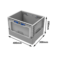 Caisse en plastique pliable JOIN Heavy Duty 400x300x280mm pour le stockage et le transport industriels